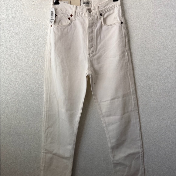 Agolde 90’s Pinch Waist High Rise Straight Jean Marshmallow White Size 23 - Picture 2 of 14
